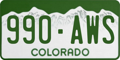 CO license plate 990AWS