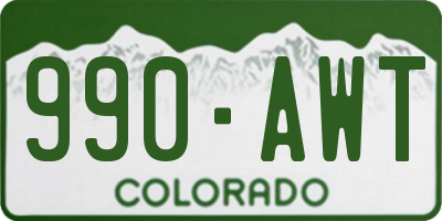 CO license plate 990AWT