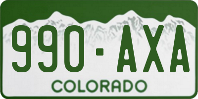 CO license plate 990AXA
