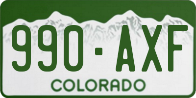 CO license plate 990AXF