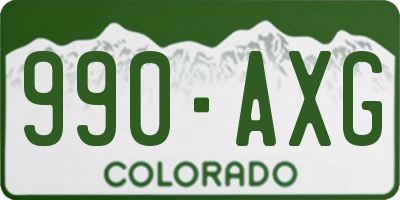 CO license plate 990AXG