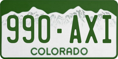 CO license plate 990AXI