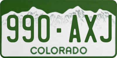 CO license plate 990AXJ