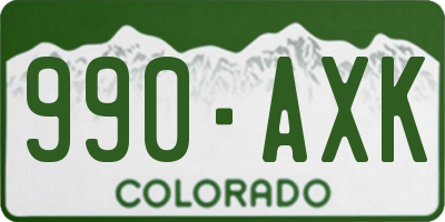 CO license plate 990AXK