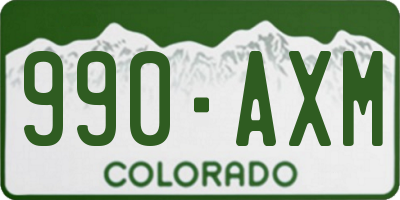CO license plate 990AXM