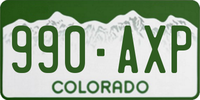 CO license plate 990AXP