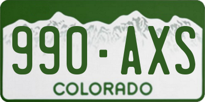 CO license plate 990AXS