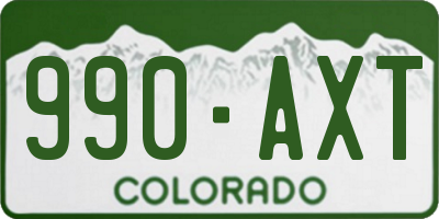 CO license plate 990AXT