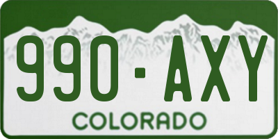 CO license plate 990AXY
