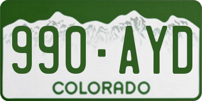 CO license plate 990AYD