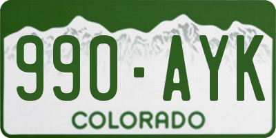CO license plate 990AYK