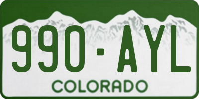CO license plate 990AYL