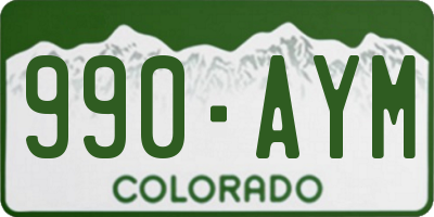 CO license plate 990AYM
