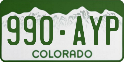 CO license plate 990AYP