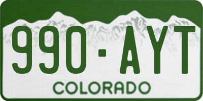 CO license plate 990AYT