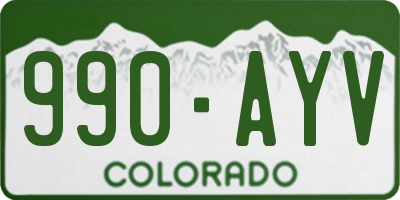 CO license plate 990AYV