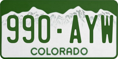 CO license plate 990AYW