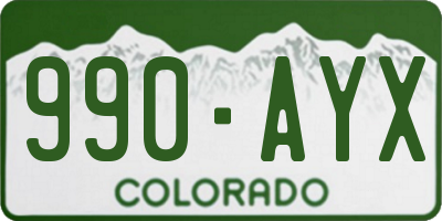 CO license plate 990AYX