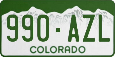 CO license plate 990AZL