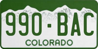 CO license plate 990BAC