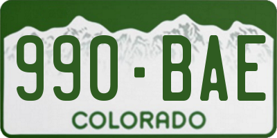 CO license plate 990BAE