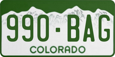 CO license plate 990BAG