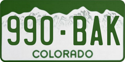 CO license plate 990BAK