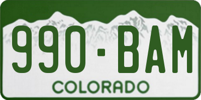 CO license plate 990BAM