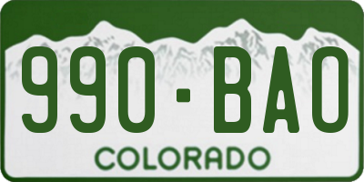 CO license plate 990BAO