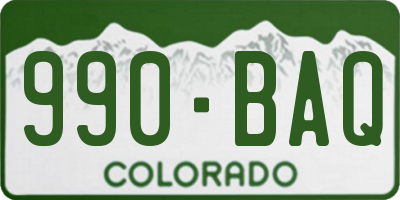 CO license plate 990BAQ