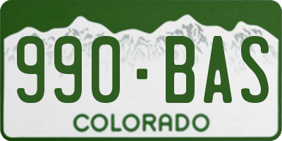 CO license plate 990BAS