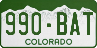 CO license plate 990BAT
