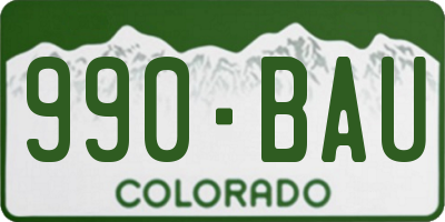 CO license plate 990BAU