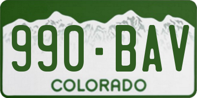 CO license plate 990BAV