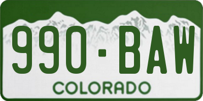 CO license plate 990BAW