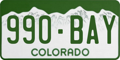 CO license plate 990BAY