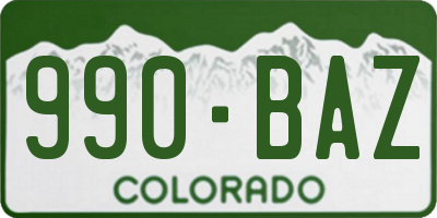 CO license plate 990BAZ