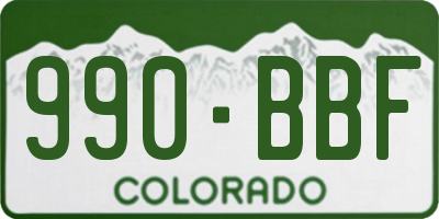 CO license plate 990BBF