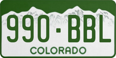 CO license plate 990BBL