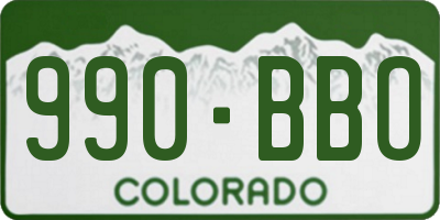 CO license plate 990BBO