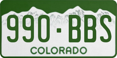CO license plate 990BBS