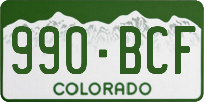 CO license plate 990BCF