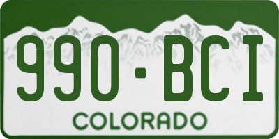 CO license plate 990BCI