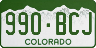 CO license plate 990BCJ