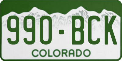 CO license plate 990BCK