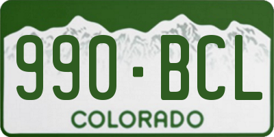 CO license plate 990BCL