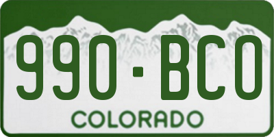 CO license plate 990BCO