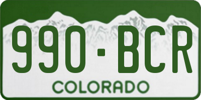 CO license plate 990BCR