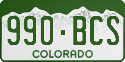 CO license plate 990BCS