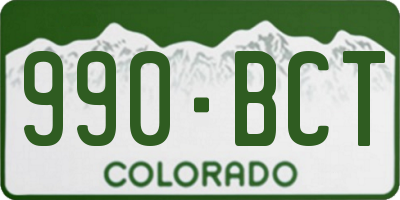 CO license plate 990BCT